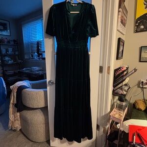 Baltic Born Deep Emerald Velvet Maxi Dress
